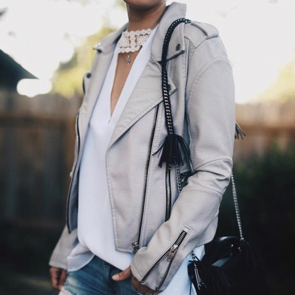 BLANK NYC GREY Faux Leather Jacket- Sz Small